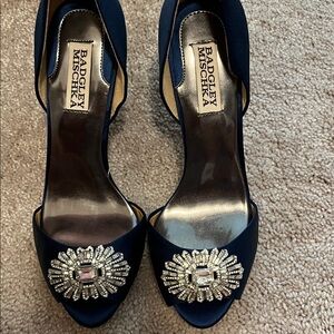 Badgley Mischka Midnight Blue Embellished Heels